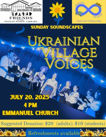 Flyer for Ukrainian Village Voices performance at Emmanuel Church