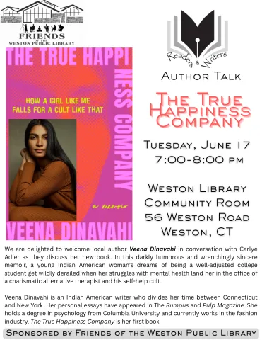 Flyer for Veena Dinavahi author event