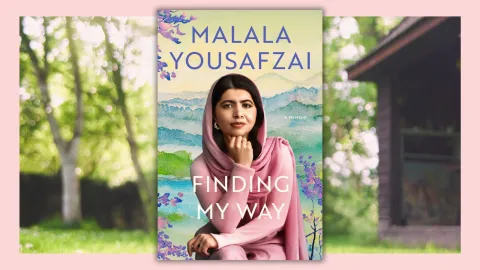 Author Malala Yousafzai is pictured on the cover of her book.