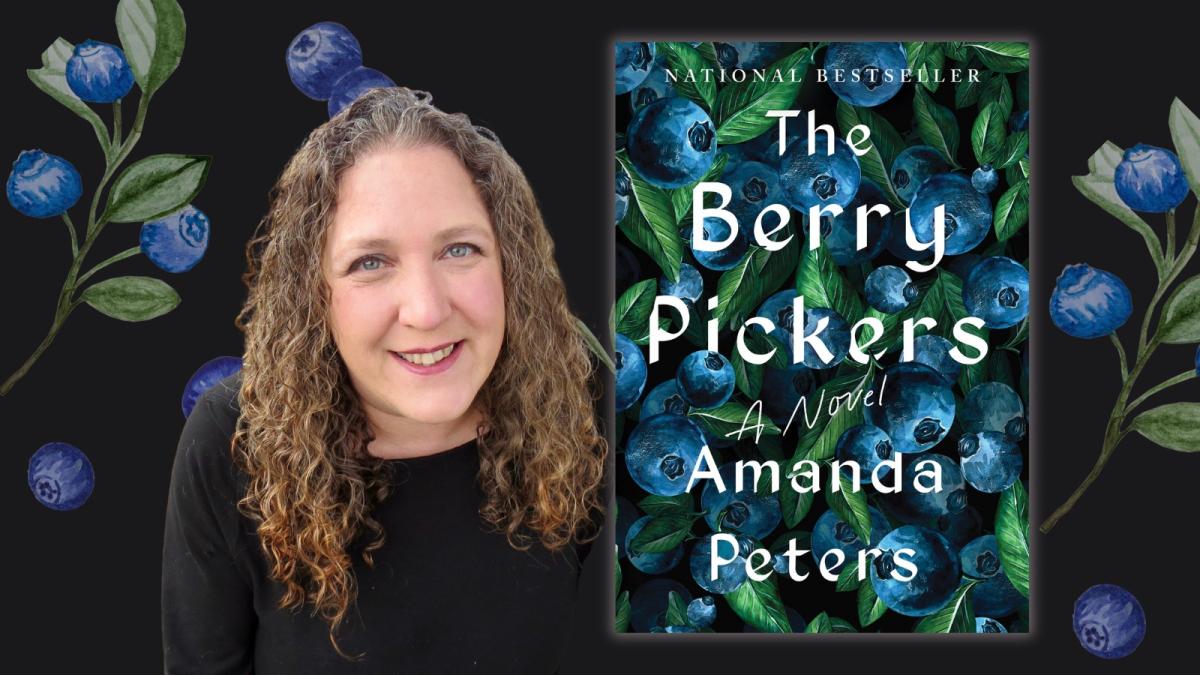 Author photo of a woman with long, curly, brown hair next to her book.